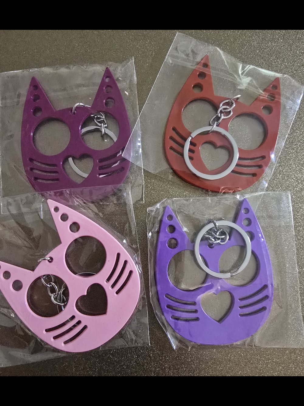 Cat Self Defense Keychain – Multiple Colors Available – New